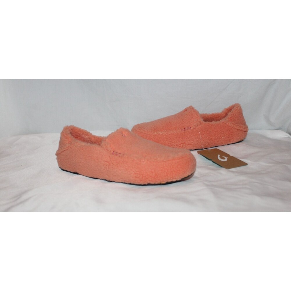 Olukai Women's Plush Slip On Sherpa Nohea Heu Slippers NIB Ginger US 8